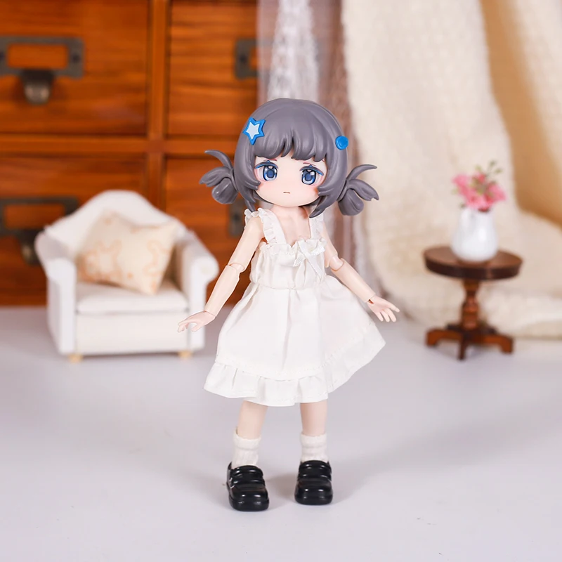 NEW Ob11 Clothes Solid Color Simple Casual Nightgown Suspender Dress 4 Colors For 1/12 BJD Doll Clothing Accessory