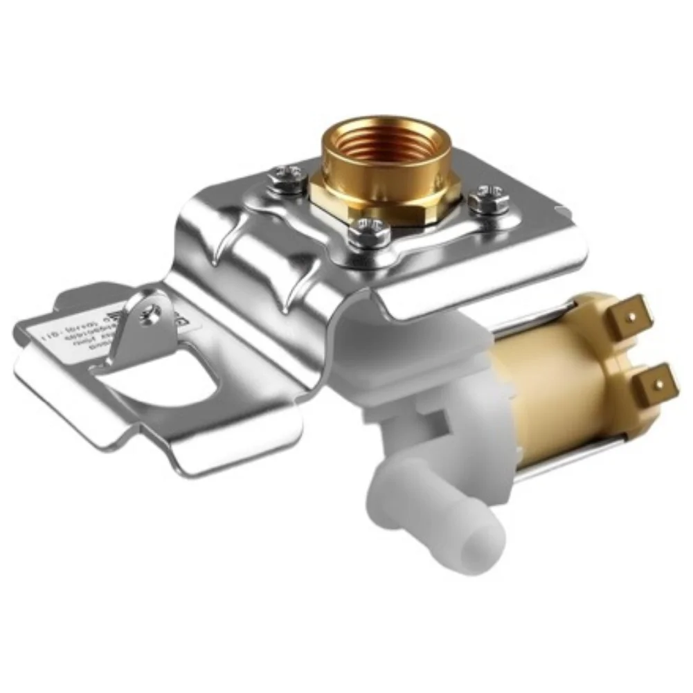 Water inlet valve for dishwasher featuring silicone gasket and nylon seal ring with removable filter for simple maintenance