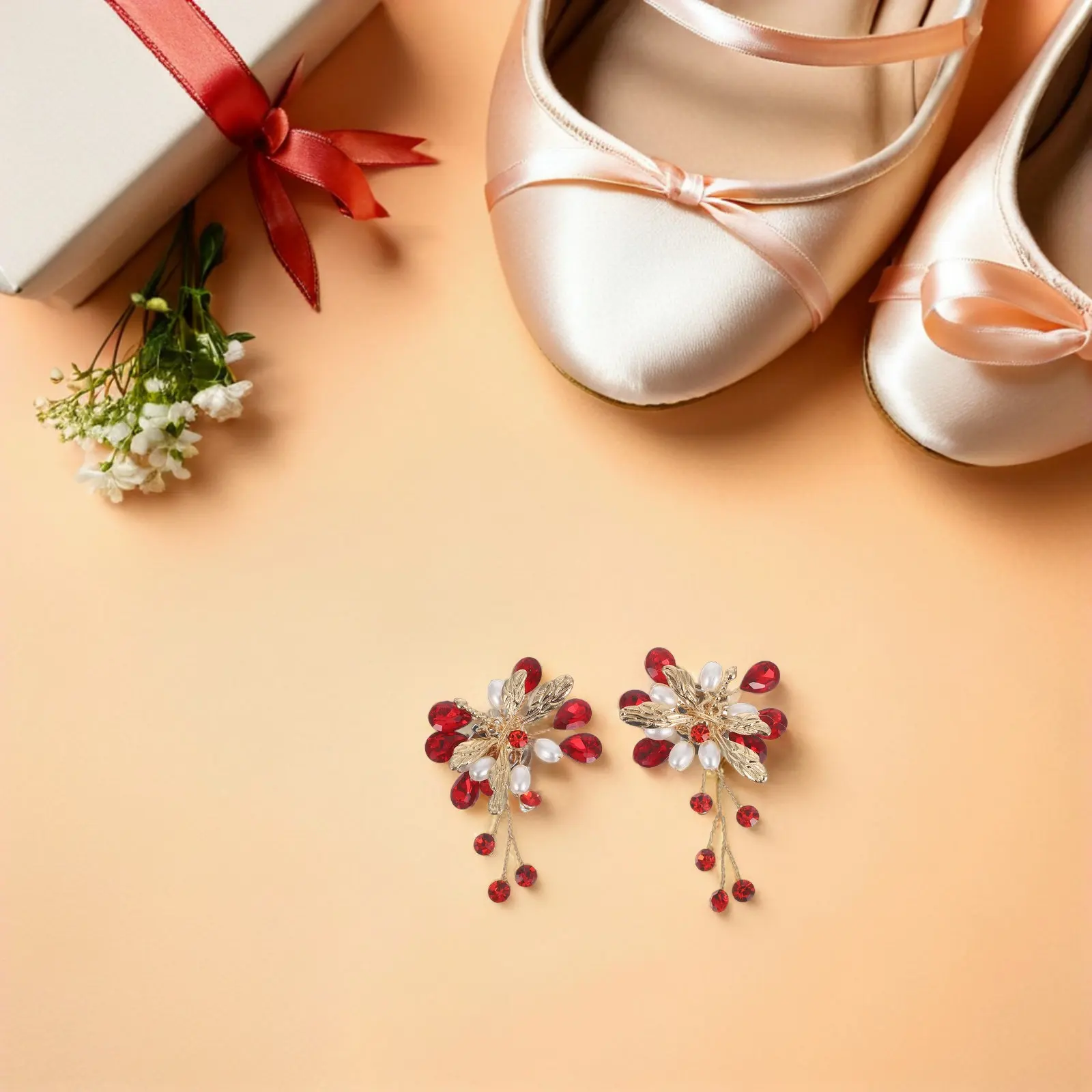 Bridal Wedding Shoes Charms Clip for Women Detachable Rhinestone Jewelry Elegant Accessories High Heels Flower Decoration