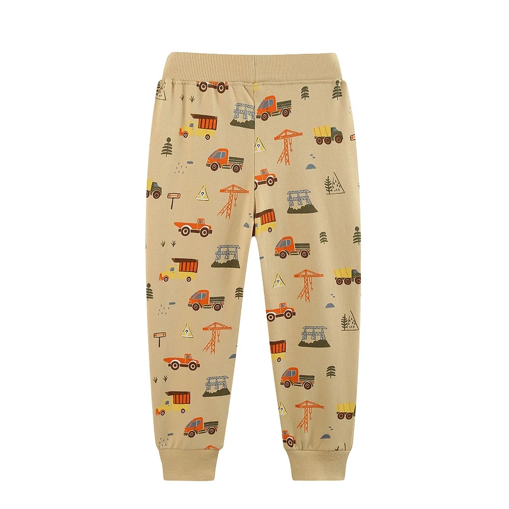 Jumping Meters Full Length Boys Sweatpants 2-7T Printed Cars & Animals Drawstring Trousers for Autumn Spring Kids