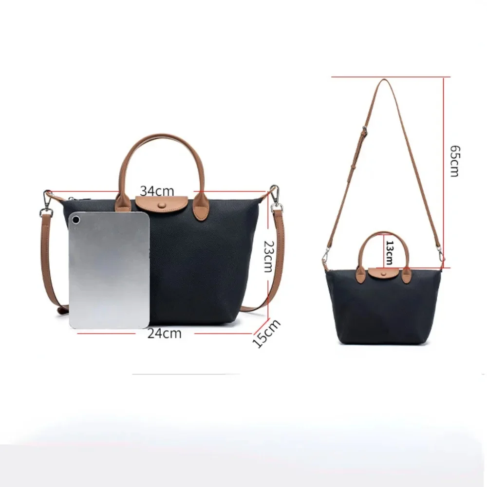 Genuine Leather Women's Dumpling Shaped Handbag Commuting Briefcase Fashion Cowhide Versatile One Shoulder Crossbody Bag