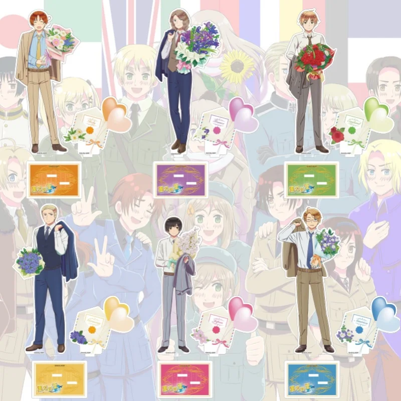 

Game Hetalia Axis Powers Acrylic Stand Arthur Kirkland Feliciano Vargas Nataliya Arlovskaya Model Plate Cosplay Toy keychain