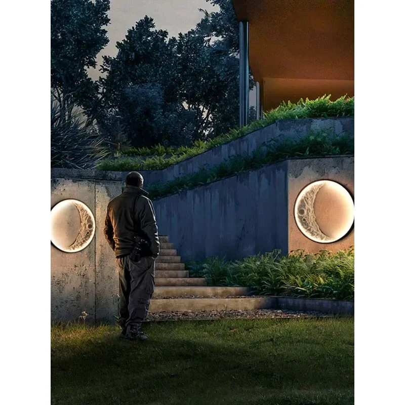 

Wall lamp outdoor waterproof villa indoor and outdoor terrace garden landscape external wall courtyard balcony crescent solar