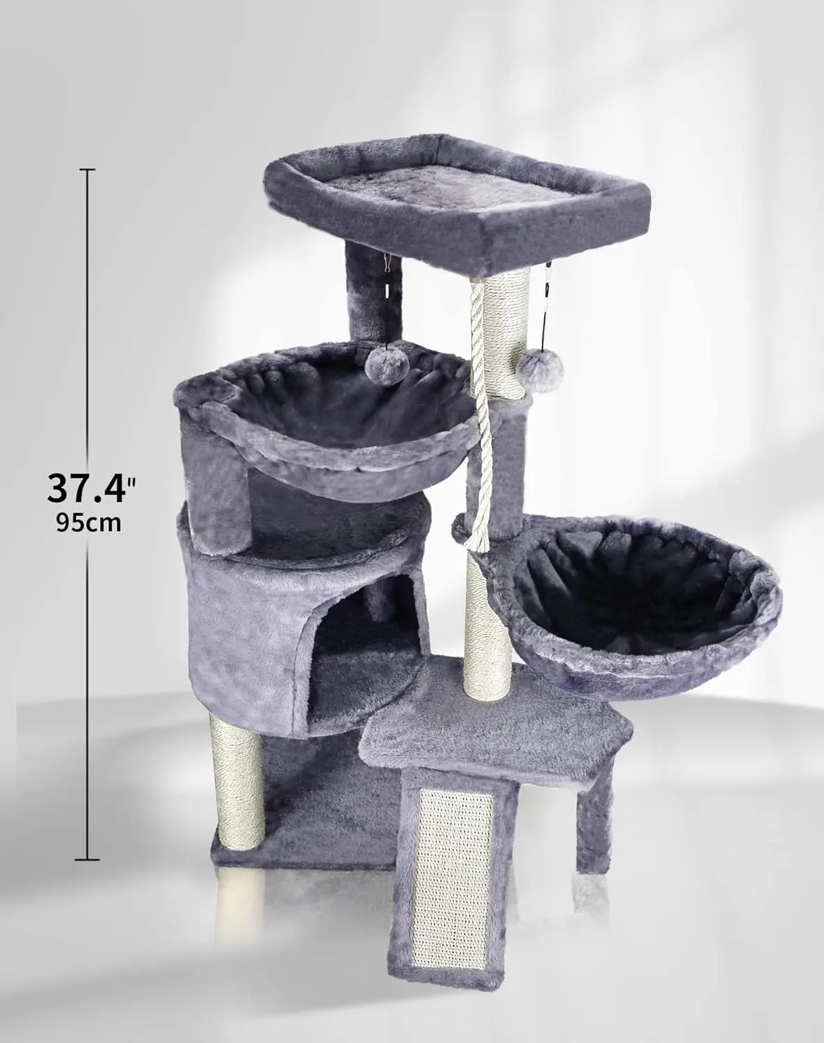 Imagem -04 - Xin-three Layer Cat Tree Cat Condo Duas Redes Cinza