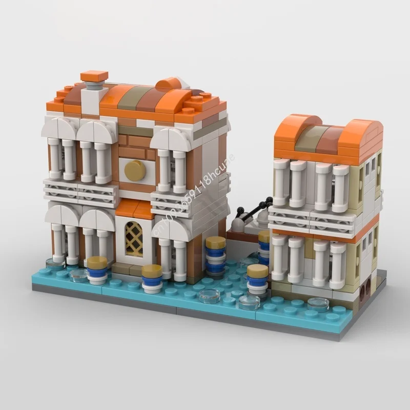472 pz MOC Mini Case Veneziane BrickLink Modello di Costruzione Regali Di Natale Blocchi Architettura Giocattolo Assemblare Idea Creativa FAI DA TE