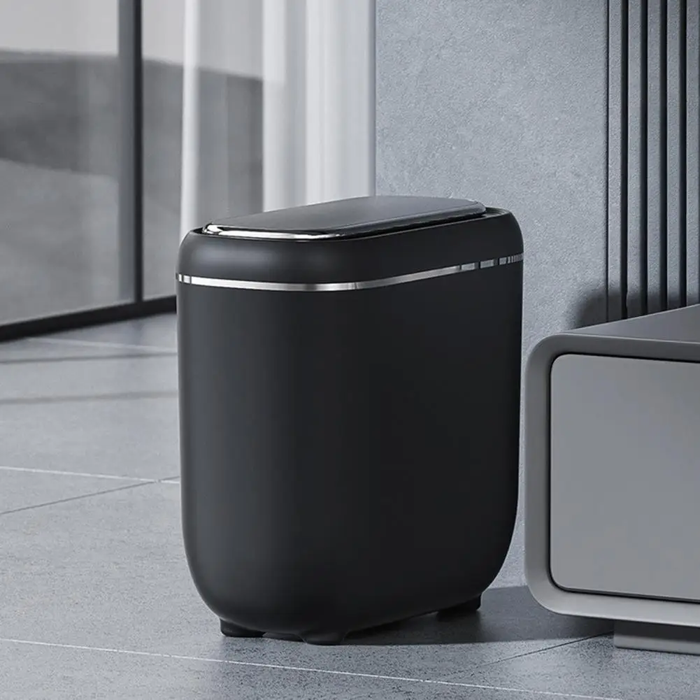 Slim Automatic Trash Can 14L Touchless Bedroom Garbage Bin Waterproof Motion Sensor Waste Bin with Odor-Sealing Lid for Bathroom