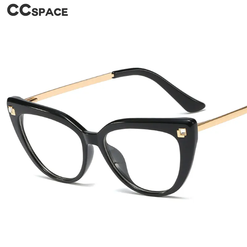 48116 Oversized Cat Eye Glasses Frames Women Diamond Optical Fashion Anti Blue Computer Glasses