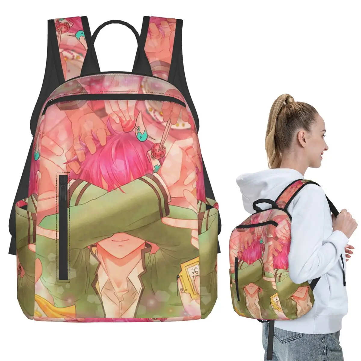 

Saiki K Anime Backpack Student BookBag Children School Bag Computer Shoulder Bags Men Women