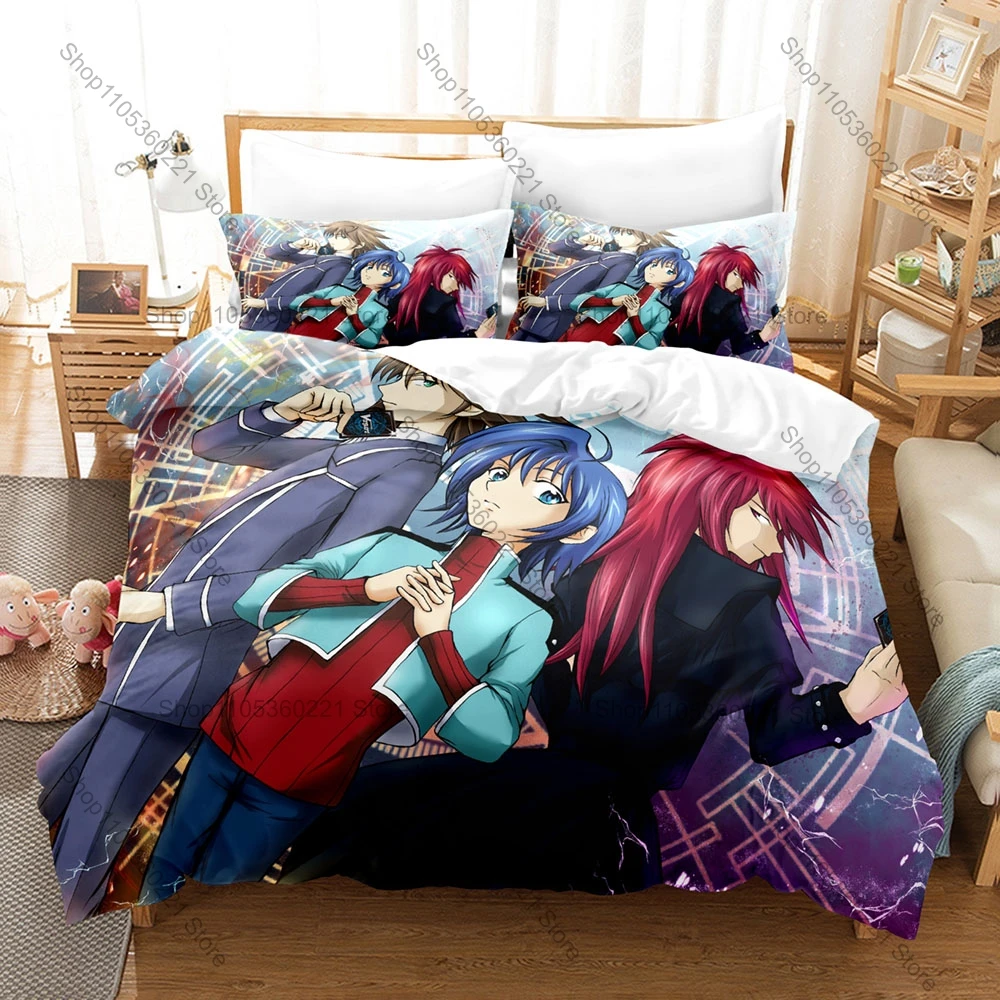 Cool Cardfight Vanguard Divinez Royal Paladin Manga Character 3PCS Bedding Set Duvet Cover 2 Pillowcases Anime Bed Linens Home D