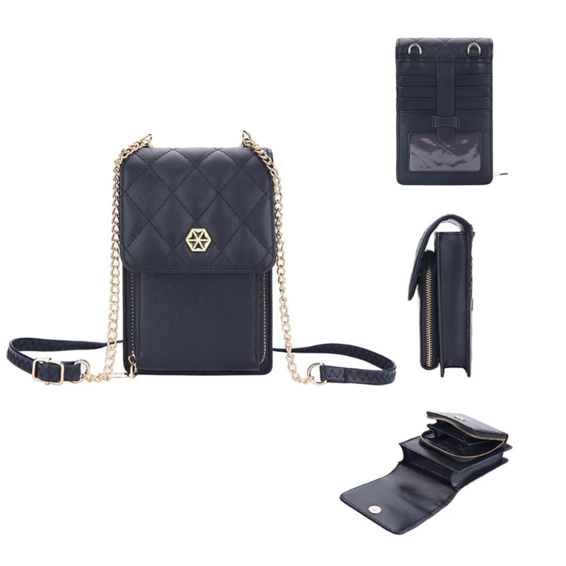 Kleine Crossbody Telefoontasje voor Dames Creditcardhouder Ketting Schoudertas Portemonnee Portemonnees Handtassen