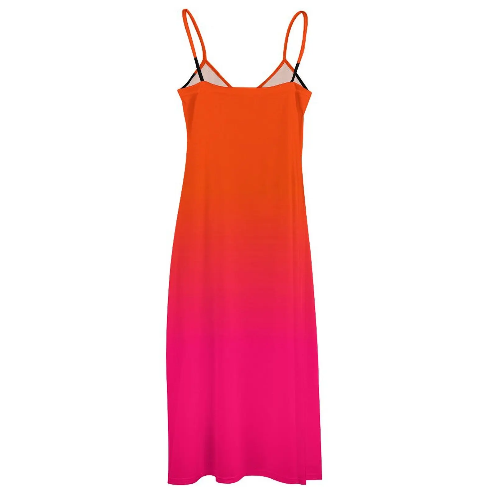 Neon laranja e neon rosa ombre sombra cor desbotada sem mangas vestido longo vestido de baile 2025 vestido elegante