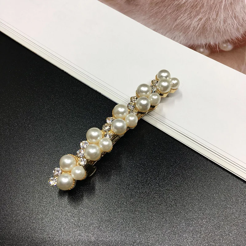 Horquillas de aleación de 5 colores para el pelo para mujer, pasadores de perlas, pinza para el pelo Primavera, accesorios para el cabello para niña