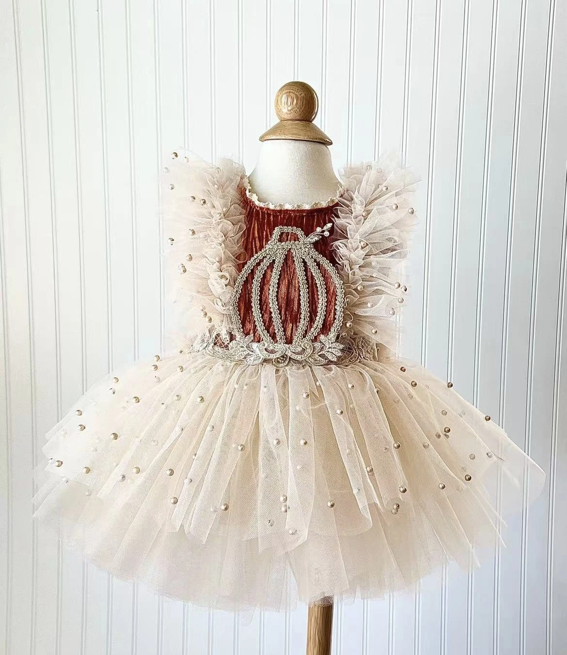 

Летнее платье принцессы с вышивкой тыквы для маленьких девочек 0-12 лет, белое, оранжевое, винтажное платье принцессы для фотосъемки на день рождения, праздник Ид B481