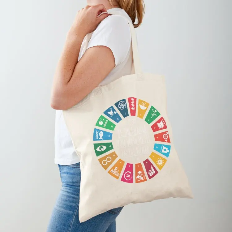Borsa Tote Un Sdgs Global Goals 2030, Borse In Tessuto, Borsa Pieghevole Da Supermercato, Graziosa Borsa A Sacchetto, Borse Per La Spesa