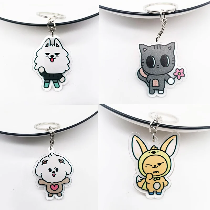 Popular Boy Idol SooBin YeonJun Cartoon Animal Transparent Acrylic Keychain Star Peripheral Bag Pendant Accessories Fans Gifts