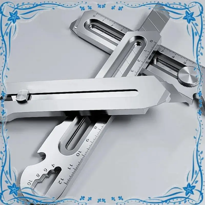 6 In 1 Multifunction Stainless Steel Utility Knife Tail Break Design/Ruler/Bottle Opener Retractable Box Cutter