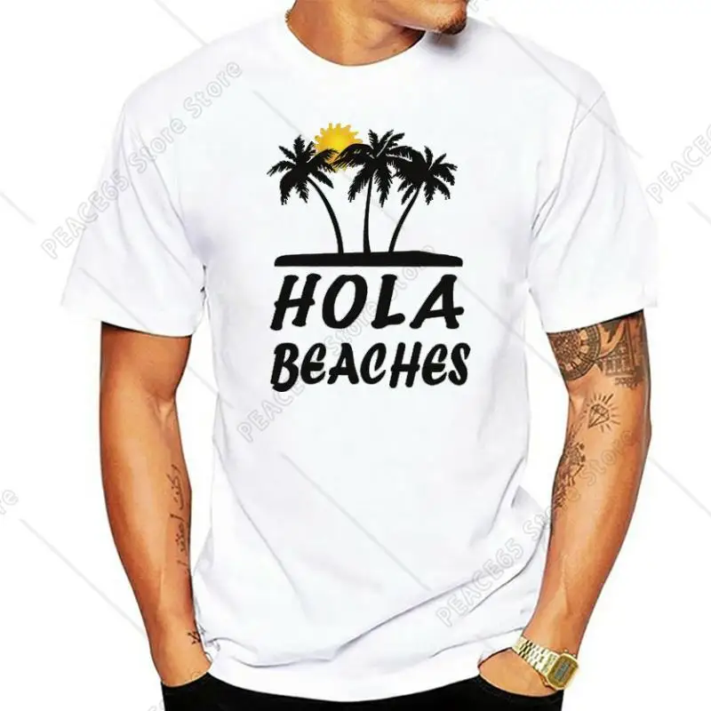

Women T-shirts Hola Beaches Coconut Tree Print Women Cotton T-shirt Harajuku Female Shirts Top Clothes