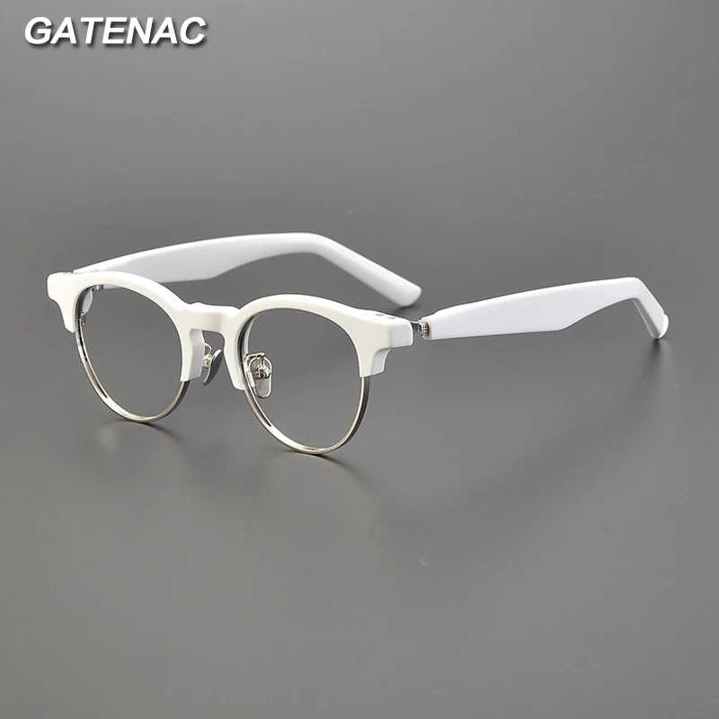 Japan Designer Acetate Glasses Frame Men Vintage New Round Prescription Myopia Eyeglasses Frame Women Retro Luxury Brand Eyewear