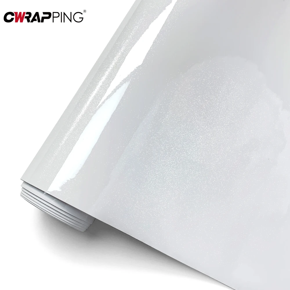 

Car Wrapping Film PET Waterproof High Glossy White Car Adhesive Vinyl Pearly Lustre White Sticker for Motorcycle Accessories