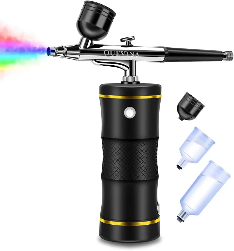 Draadloze airbrushkit met compressor voor make-up, tatoeage, nagelkunst, taartdecoratie en handwerk