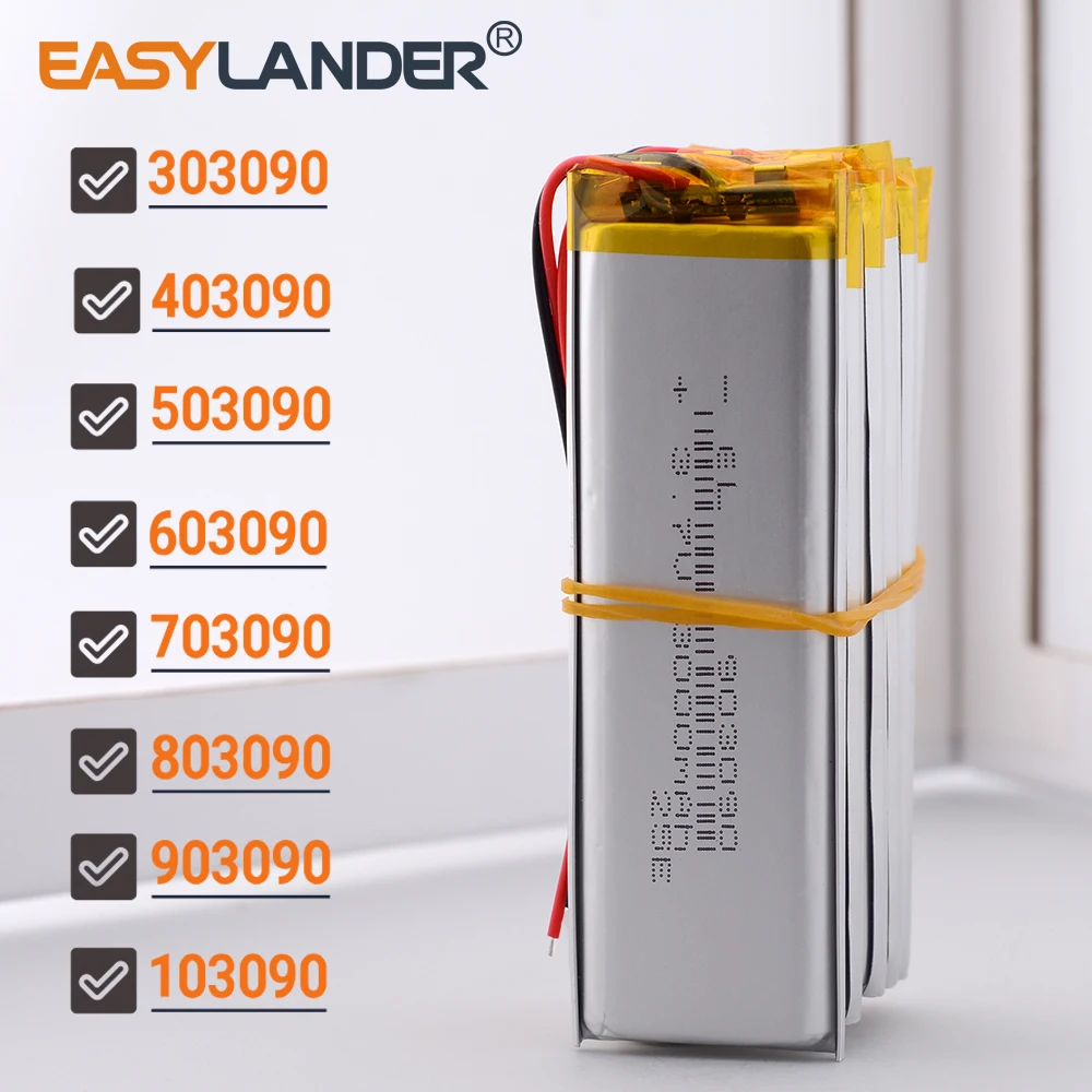 5 قطعة/الوحدة 303090 403090 503090 3.7V 603090 2500mAh 703090 803090 903090 902990 103090 بطارية ليثيوم أيون بوليمر 702990