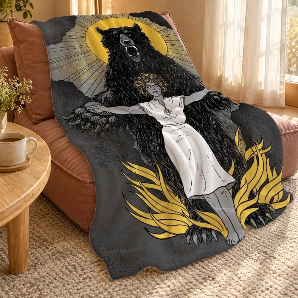 Midsommar Throw Double Sided Flannel Throw Blanket Soft Travel Camping Sofa Bed Home