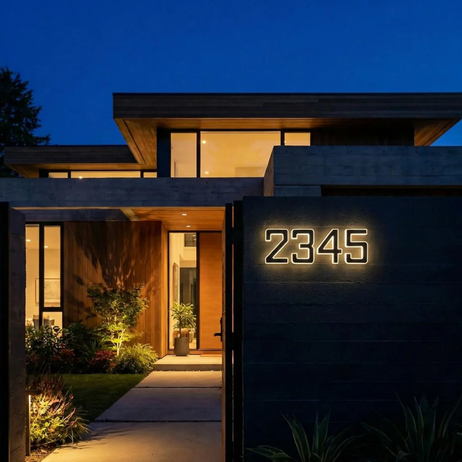 9in Solar Lighted House Numbers for Outside,Light Up Waterproof LED Address Numbers Signs for Houses, Illuminated Hous Number