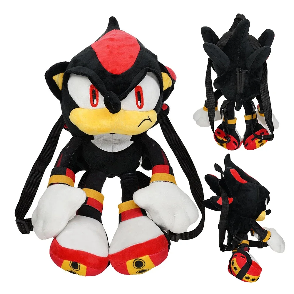 40cm di alta qualità Sonic Bag peluche Cartoon PP Cotton Bag Shadow Hedgehog Soft farcito Cute Cartoon Doll bambini regali di compleanno