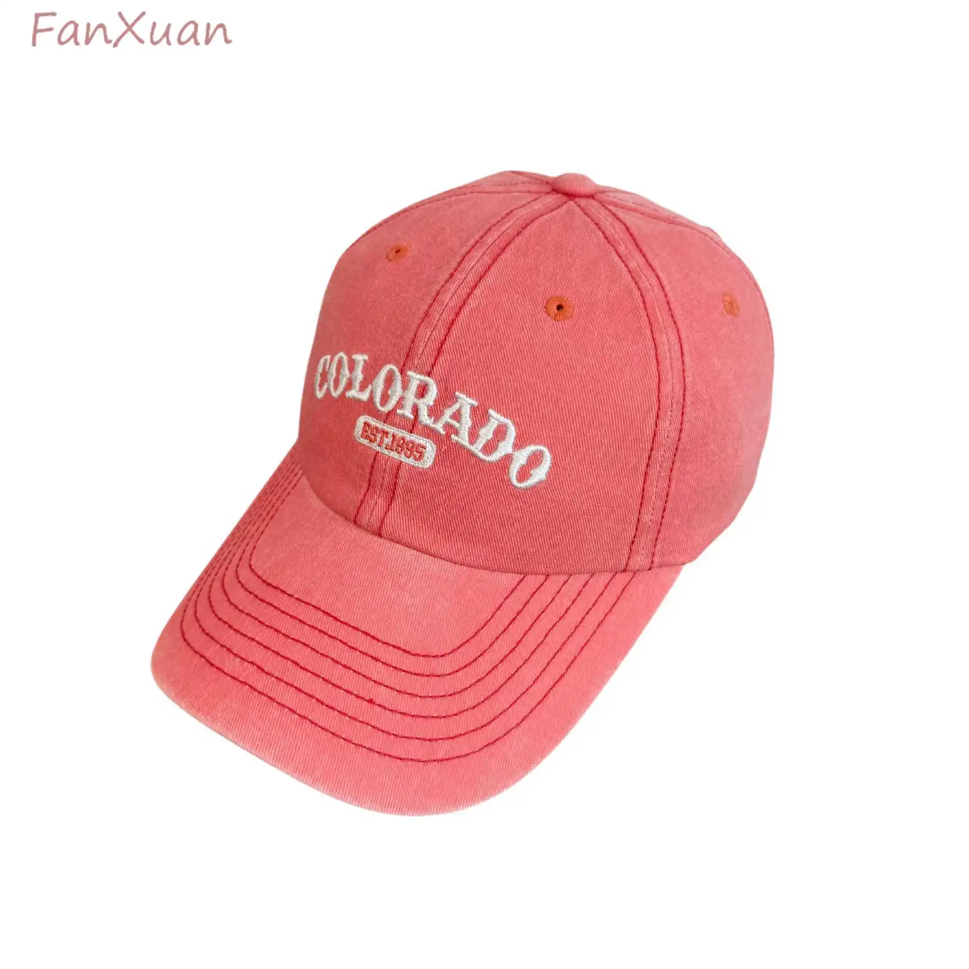 القطن خمر قبعة بيسبول الرجال النساء الدنيم المطرزة خطابات القطن لينة أعلى الربيع الصيف للجنسين القبعات أخضر أزرق لون جديد