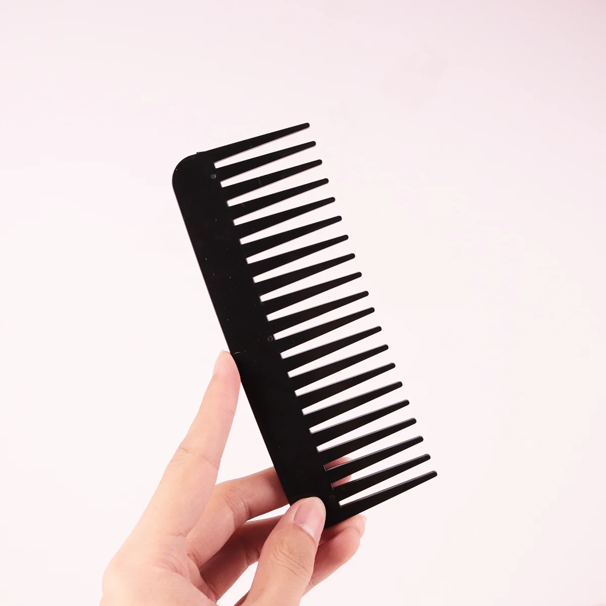 

Portable handleless wide toothed plastic comb, professional salon comb, multi-color Special for real hair wigs