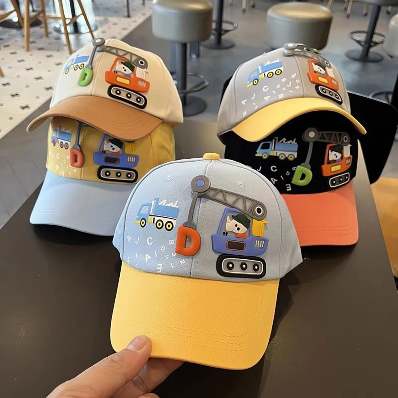 Cartoon Car Children Baseball Hat Fashion Kids Duck Tongue Hats 1-6Year Boys Girls Outdoor Sunshade Visors Cute Baby Peaked Cap