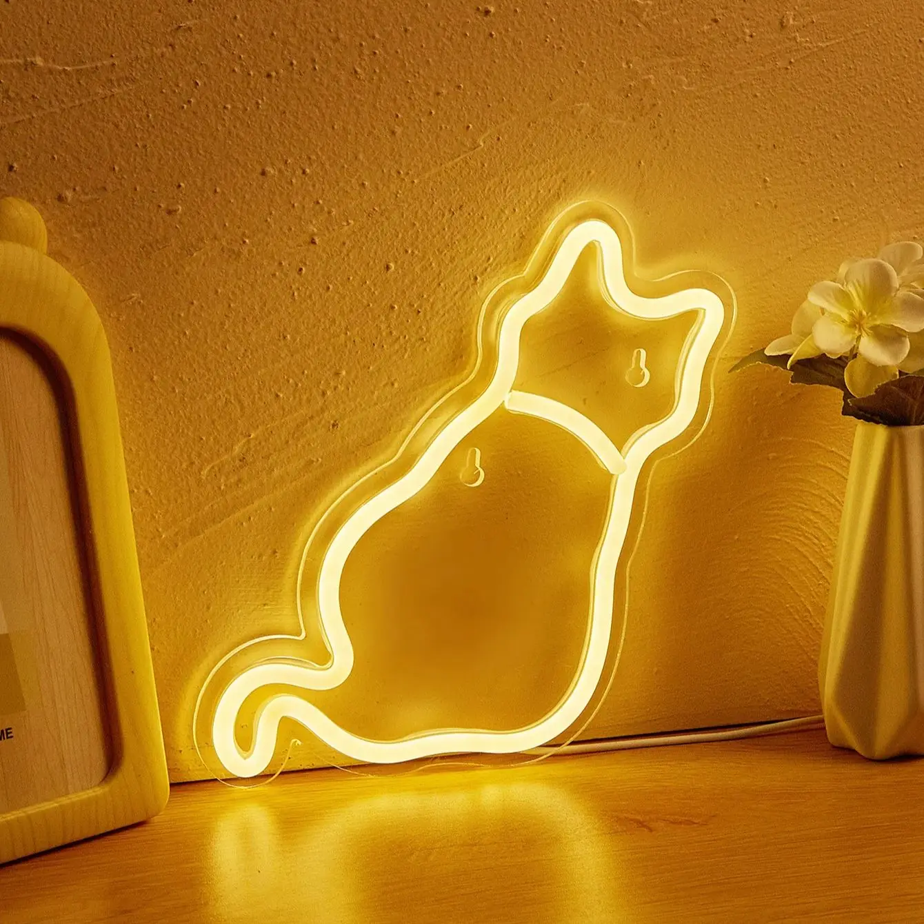 Chi-buy LED 네온 고양이 USB 전원 네온 사인 장식 램프 표지판 생일 선물 벽 예술 침실 룸 바 숍