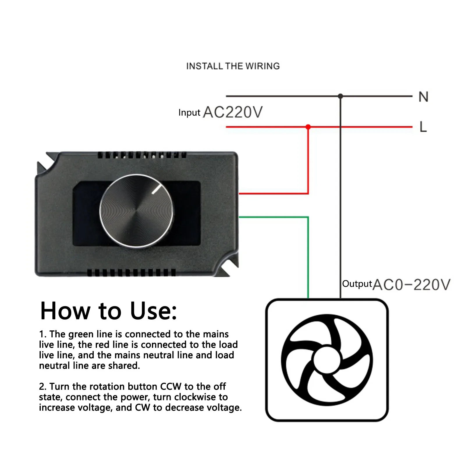 AC 220V Motor Speed Controller Motor Speed Controller AC 220V Stepless Control  Regulator for Pump Grinder view 4