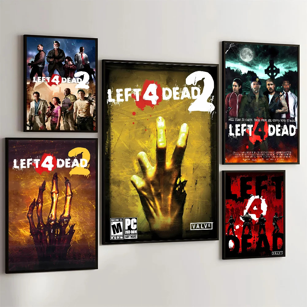 Póster adhesivo de película de Left 4 Dead, carteles Retro de papel Kraft, pegatina de bricolaje para habitación, Bar, cafetería, arte estético, pintura de pared, 1 unidad