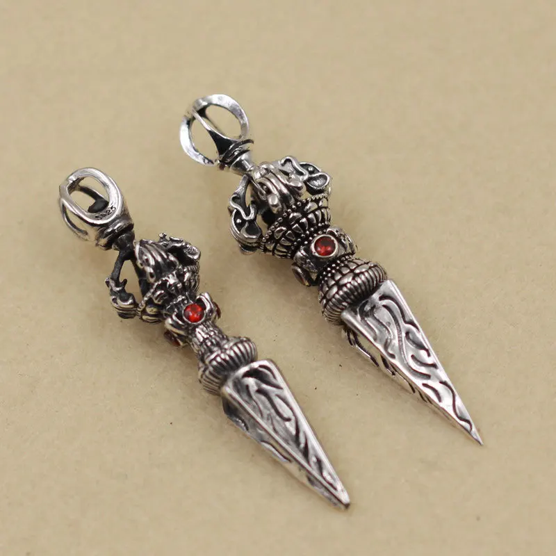 

Стерлинговое серебро 925 пробы, ретро, тайское серебро, божественный дракон, демон, окантовка, пестик, нож, ожерелье кинжала, кулон, доступ к подвеску