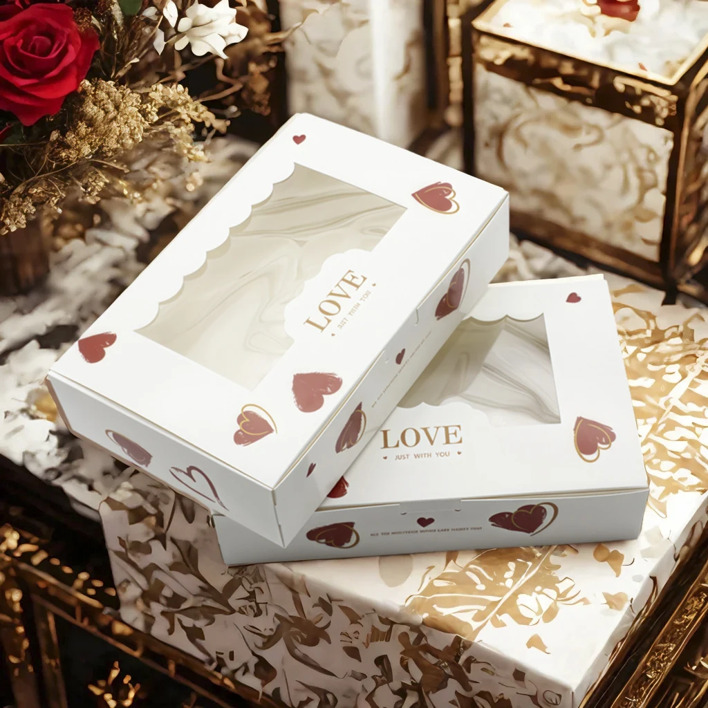 20/50 قطعة علبة هدايا حلوى الزفاف مع نافذة كوكي ورقة أكياس التعبئة والتغليف عيد ميلاد الحدث حفلة خطوبة تفضل الرخام كرتون #5