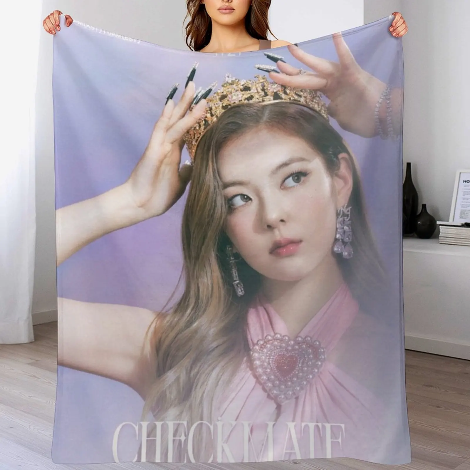 ITZY LIA Checkmate Throw Blanket Luxury Designer for babies Soft Plaid Blankets For Bed Blankets