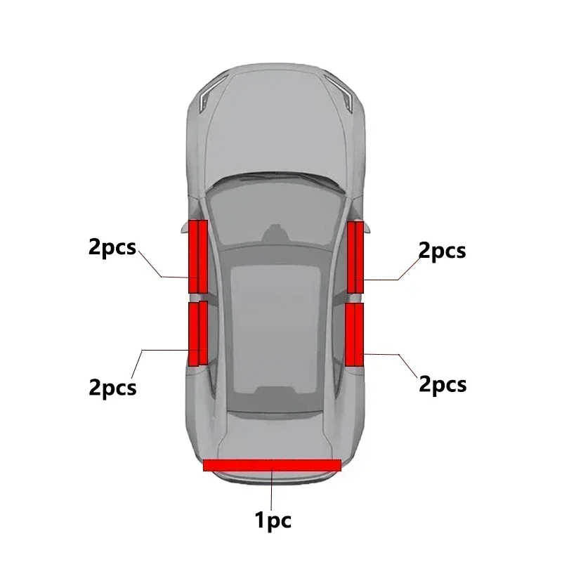 4/5PCS Car Door Sill Strip SPORT Styling Carbon Fibre Protective Strip Universal Anti-scratch and Anti-collision Door Decoration