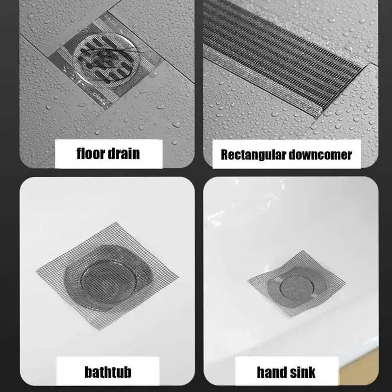 Self-adhesive Floor Drain Stickers Bathroom Shower Floor Drain Filter Hair Catcher Strainer Kitchen Sink Sewer Outfall Stopper