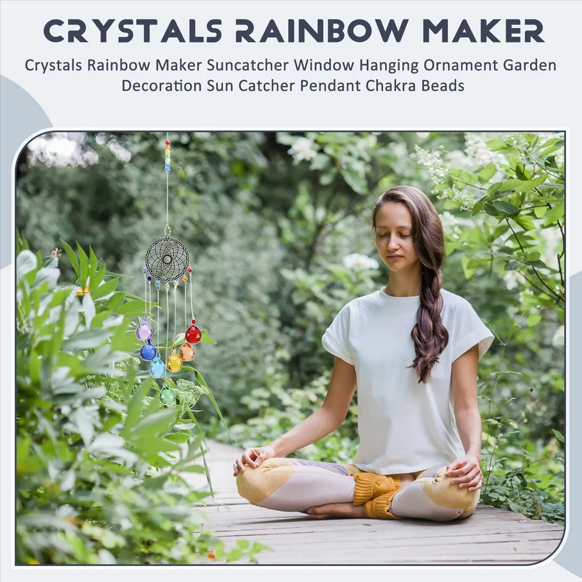 ABNH Crystals Rainbow Maker Window Hanging Ornament Garden Decoration Sun Catcher Pendant Chakra Beads