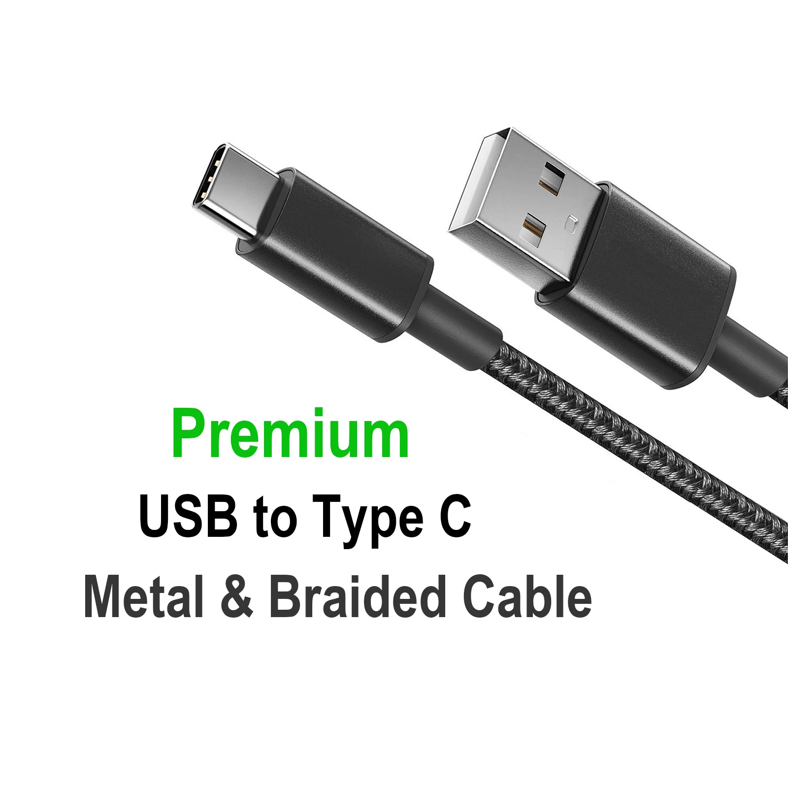 

USB A to Type C Data Cable 3A Fast Charging Metal Plug & Nylon Braided Carplay Cable 1m (1pcs/3pcs/5pcs) For iPhone15/16 Series.