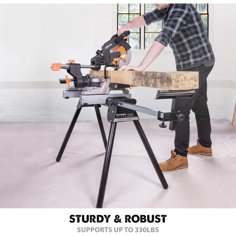 

Компактная складная подставка для торцовочной пилы, универсальные быстроразъемные монтажные кронштейны, роликовые концевые упоры для повторной резки