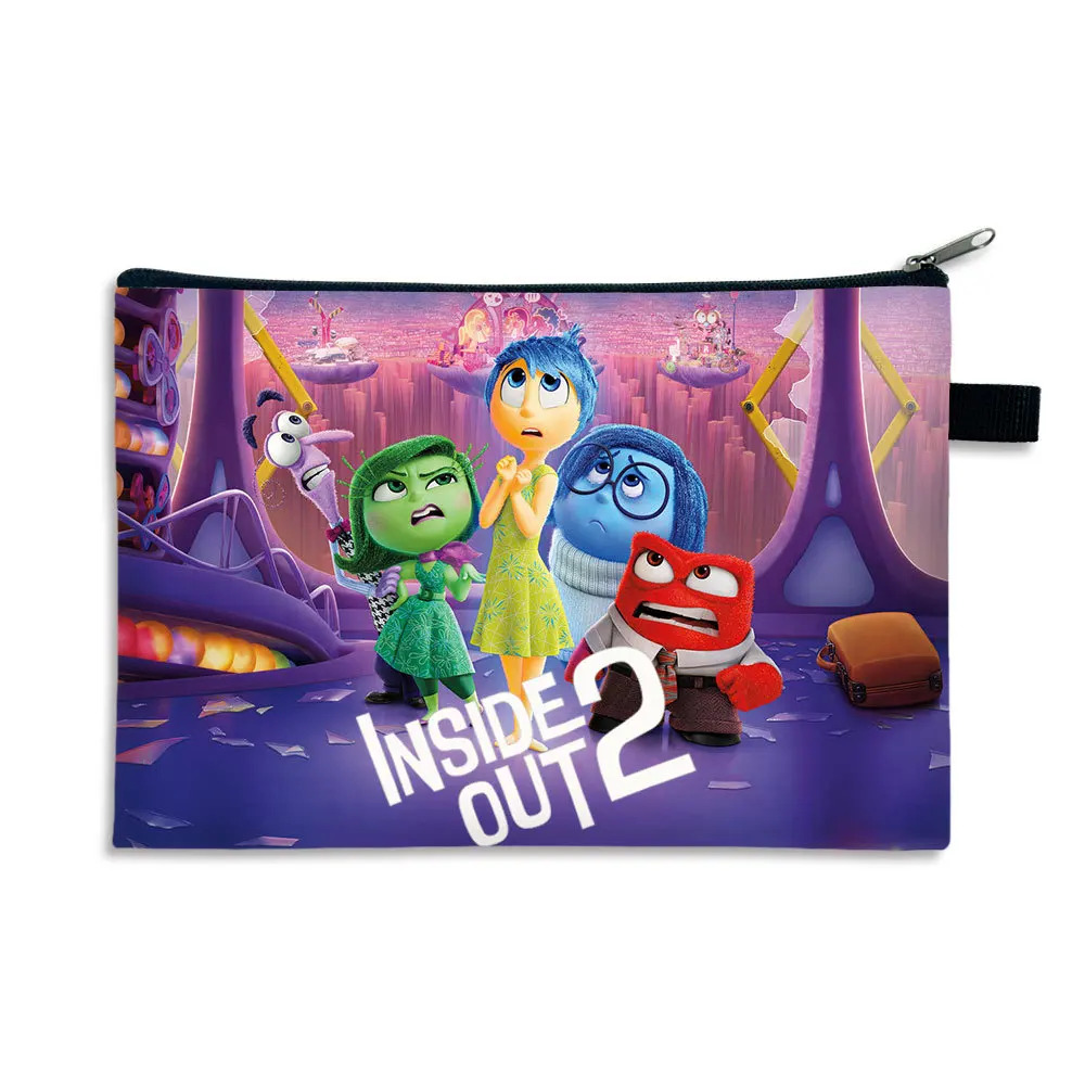 15 stylów Disney Inside Out 2 Cartoon Wallet Bing Bong Joy Sadness Anger Disgust Cute Anime Print Coin Purse Portable Storage Bag