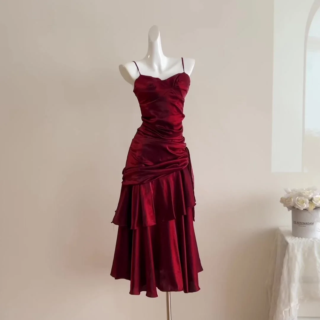 

Elegant Evening Party Birthday Formal Occasion Dresses Women Summer Sleeveless Spaghetti Strap Backless Holiday Beach Long Dress