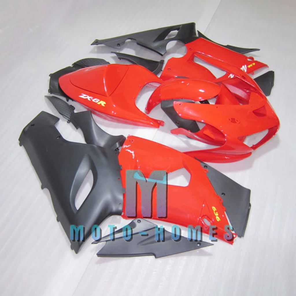 Free Custom Fairing Kits for Kawasaki Ninja ZX6R 05 06 ZX-6R 2005 2006 100% Injection Street Racing Body Repair Rebuild Bike Red