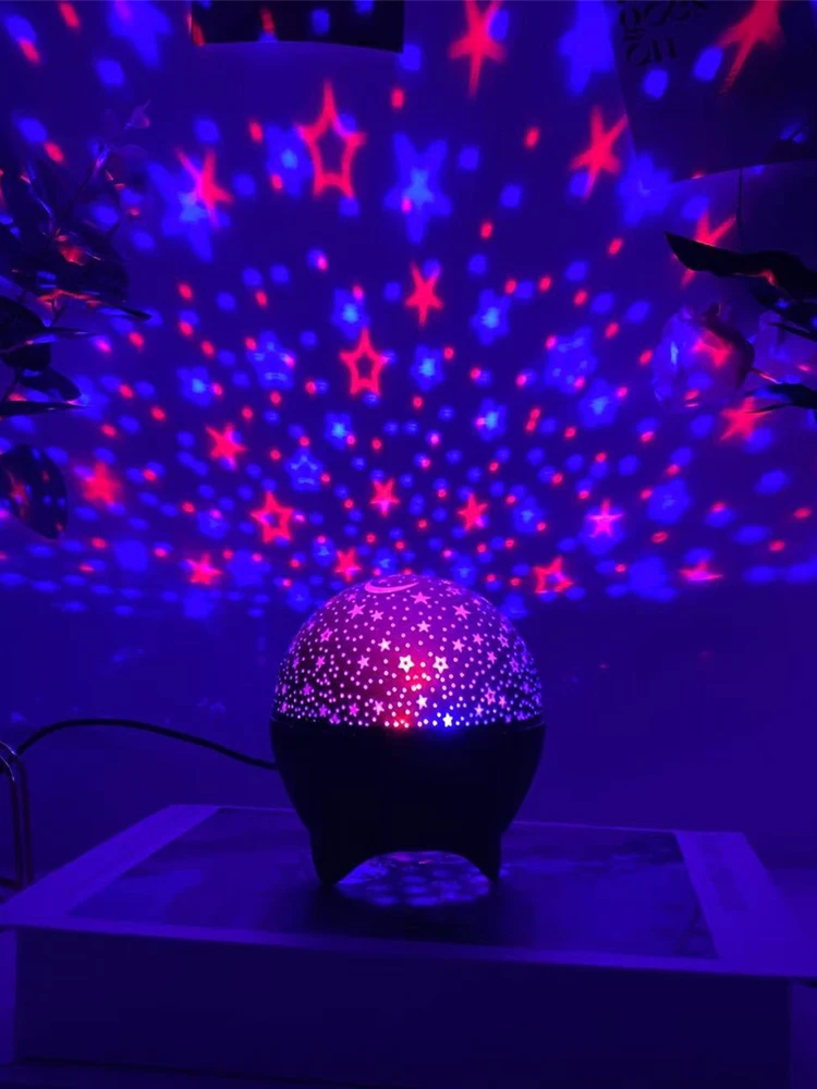 Projecteur d'étoiles veilleuses pour enfants ciel étoilé effet lune lumière d'ambiance 360 ° Rotation pour chambre à coucher, décoration de fête, cadeau d'anniversaire