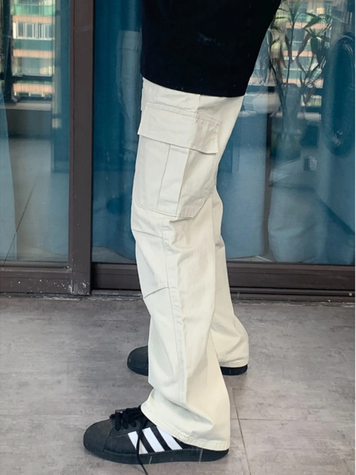 

Крутые мужские повседневные брюки с прямыми штанинами и рабочей одеждой Big kets, брюки с тонкими рукавами для мальчиков-подростков High Street Vive, свободная посадка