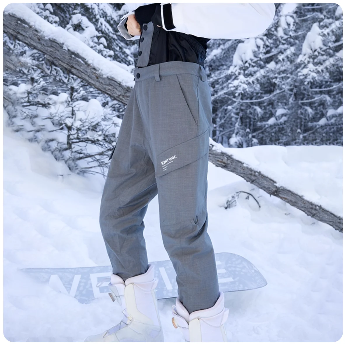 

RAWRWAR Tapered Ski Pants Unisex Windproof Waterproof Snowboard Trousers Thermal Insulated Slim Winter Sport Pants for Men Women