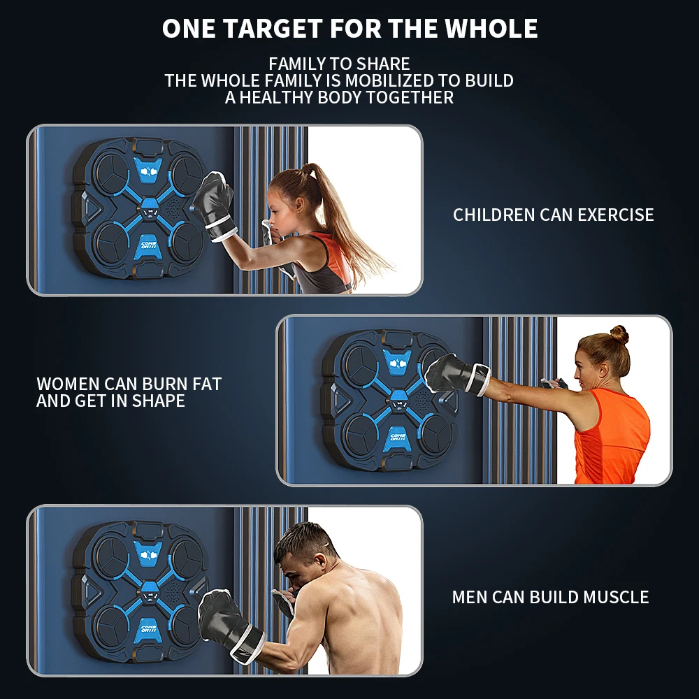 Bluetooth Music Boxing Machine Rechargeable Boxing Wall Rhythm Trainer Home Target Aerobic Boxing Target