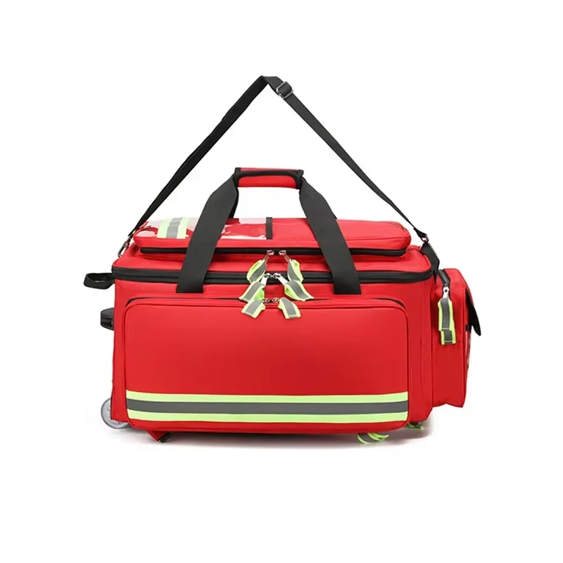Survival First Aid Kits Medical Care Trolley Emergency Rescue Doctor First Aid Bag Empty Detachable Trolley Backpack